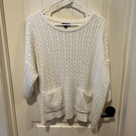 Short sleeve oversized cream sweater - Picture 1 of 5
